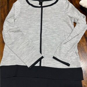 Ann Taylor Gray and Black Sweater